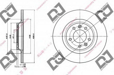 DJ PARTS bd1313 -  Тормозной диск
